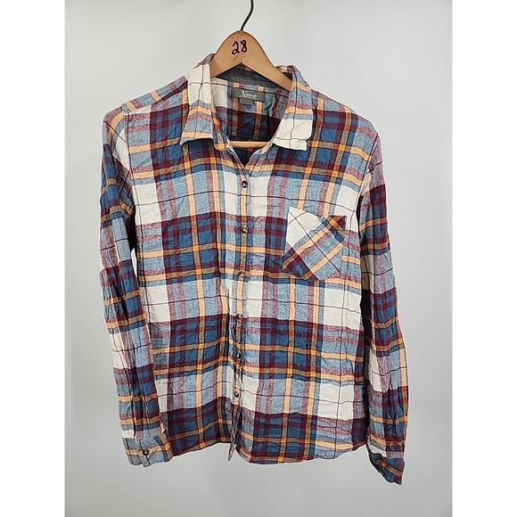 Natural Collections Womens Plaid Flannel Button Up Long Sleeve Shirt‎ XL - Picture 4 of 7